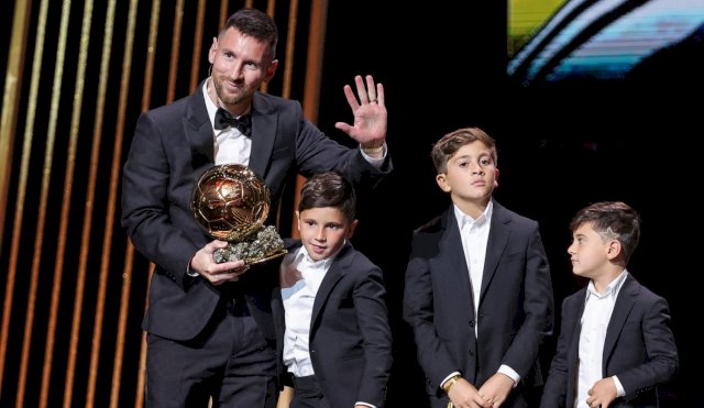 Messi y hijos balón de oro