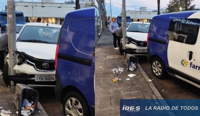 Maldonado: automóvil impactó contra una columna en pleno centro de la ciudad.
