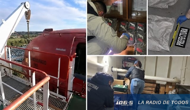 Buque proveniente de Montevideo: Argentina incautó 16 kilos de cocaína en embarcación italiana.