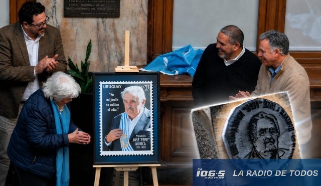 Homenaje a Mujica (sello): Presidente Orsi encabezó lanzamiento a un año del fallecimiento.