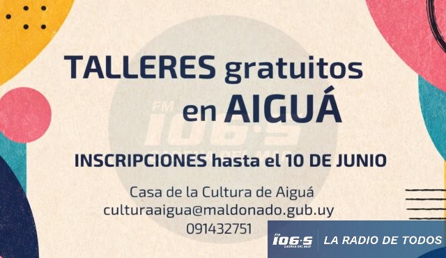 1 Aiguá: habilitaron las inscripciones para diez nuevos cursos gratuitos en diversas disciplinas.