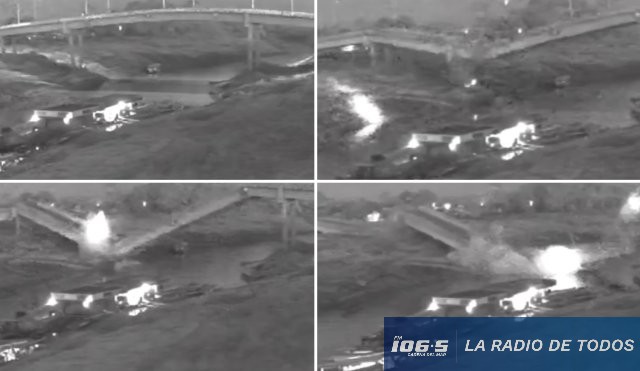 Puente Desplomado (Brasil): se registró en imágenes la caída.