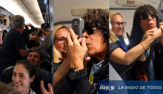 "La Mona" Jiménez (vuelo demorado): improvisó recital en pleno avión.