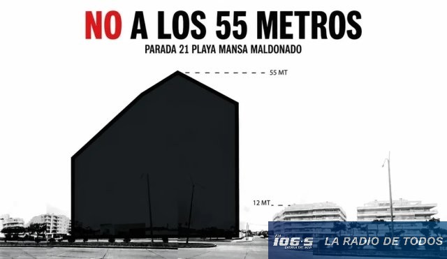 Playa Mansa (Parada 21): vecinos reclaman por construcción de edificio que triplica la altura permitida.