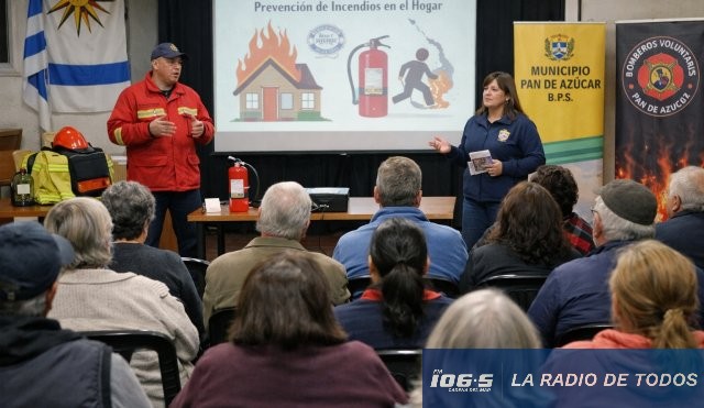 Pan de Azúcar (BPS): dictarán charla comunitaria sobre prevención de incendios y seguridad en el hogar.
