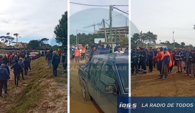 José Ignacio: Policía intervino en una masiva movilización de obreros de la construcción.