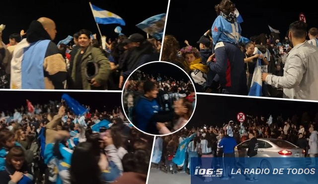 Festejos (Maldonado): argentinos celebraron el pase a la final en Piriápolis y Punta del Este.