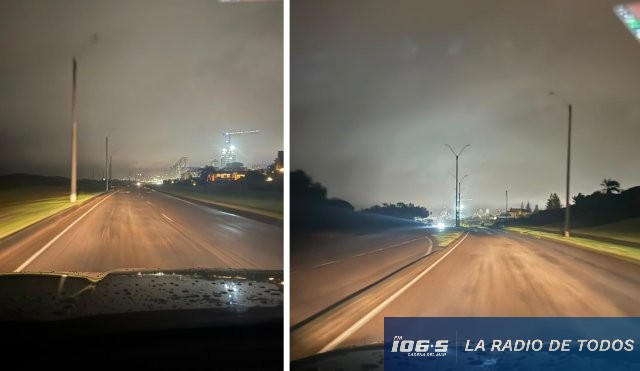 Punta del Este: extenso apagón en las luminarias de la rambla de playa Brava.