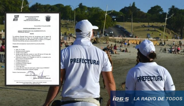 Punta del Este: Prefectura abrió inscripciones para marineros de servicio de playa.