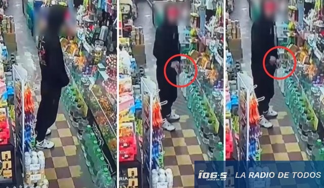 Pan de Azúcar: cámaras captan el hurto en un comercio.