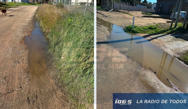 Barrio Marly (Punta del Este): vecinos reclaman por mal estado de calles y acumulación de agua.