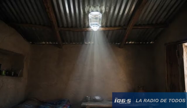 luz con una botella
