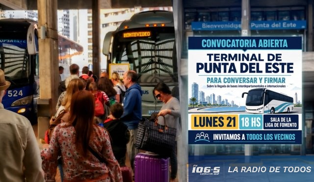 Convocatoria Abierta (Terminal Punta del Este): vecinos se reunirán para dialogar y firmar.