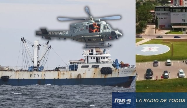 Evacuación sanitaria: Armada Nacional despliega un operativo en alta mar para asistir a un marinero con hemiplejia.