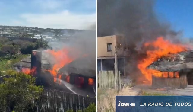 José Ignacio: incendio de gran magnitud afecta una finca y moviliza a los Bomberos.