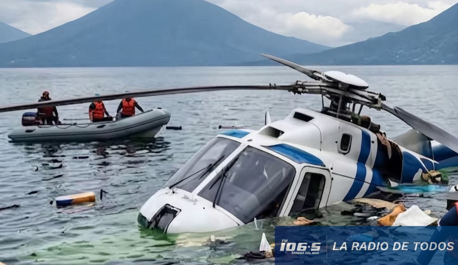 Accidente aéreo (Guatemala): cinco rescatados y dos desaparecidos tras caída de helicóptero en el lago Atitlán.