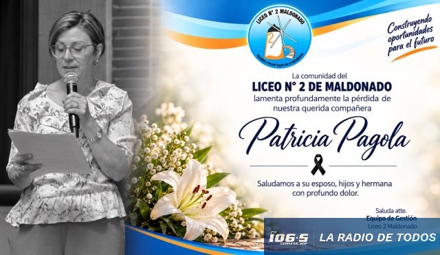 Patricia Pagola (Maldonado): falleció ex Directora del Liceo N°2.