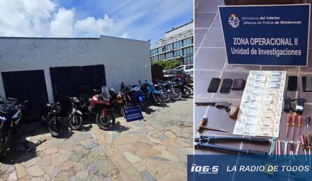 Operación Romeo (Maldonado): Cuatro detenidos y 11 motos incautadas tras seis allanamientos.