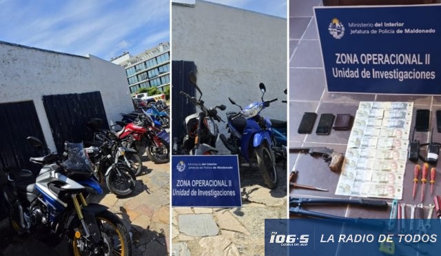 Operación Romeo (Maldonado): Policía incautó 11 motos e investigó disparos de arma de fuego, dejando tres condenados.  