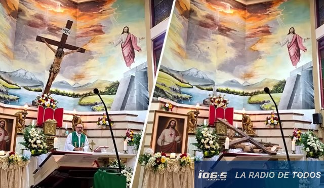 una enorme cruz cayó sobre un sacerdote