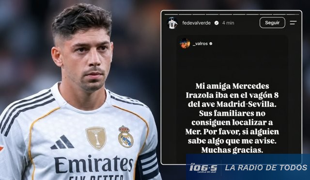 Federico Valverde (España): ofreció colaboración tras la tragedia ferroviaria con al menos 64 fallecidos.