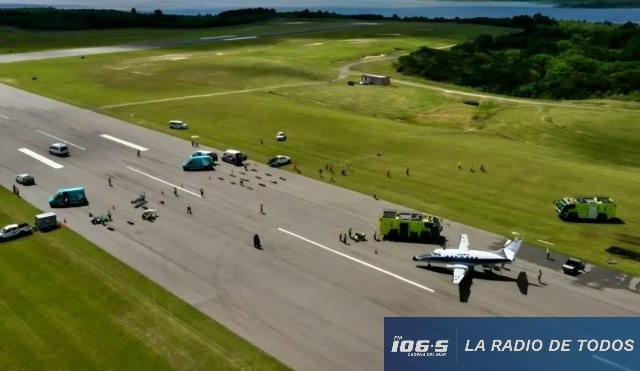Aeropuerto Laguna del Sauce: simulan accidente de avión con incendio, víctimas fatales y heridos.